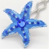 Barrette chignon étoile bleue