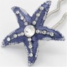 Barrette chignon étoile bleue marine