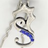 Bijou de cheveux hippocampe bleu