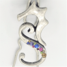 Bijou de cheveux hippocampe multicolore
