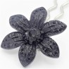 Barrette fleur VIP noire