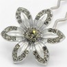 Barrette fleur VIP grise