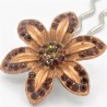 Barrette fleur VIP marron