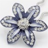 Barrette fleur VIP bleue marine