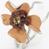 Epingle à cheveux fleur marron