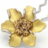 Barrette cheveux fleur Marie dorée