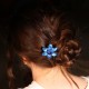 Chignon bas barrette cheveux fleur Marie bleue