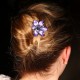 Barrettes cheveux fleur Marie mauve et bleue