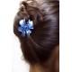 Epingle à cheveux fleur bleue marine