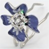 Epingle à cheveux fleur bleue marine