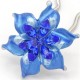 Barrette chignon fleur oblongue bleue