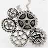 Barrette cheveux steampunk engrenage métal vieilli