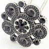 Bijoux de tête petite rosace noire