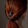 Épingle à Chignon Bohème Plume Ambre