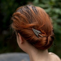 PIc à Cheveux Plume bleu - coiffure celtique ou bohème