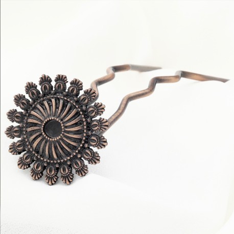 Bijou de tête et Epingle cheveux mariage - Accessoire cheveux mariage - Solyflor argent brillant