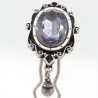 Barrette chignon steampunk camée gris