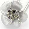 Barrette cheveux petite fleur argentée