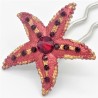Barrette chignon étoile rouge