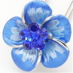 Barrette cheveux petite fleur bleue