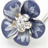 Barrette cheveux petite fleur bleue marine