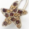 Epingle à chignon étoile strass dorée
