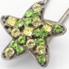 Epingle à chignon étoile strass verte