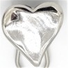 Barrette métal coeur argenté brillant