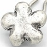 Barrette métal fleur argenté mat